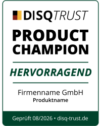 Product Champion Siegel von DisqTrust